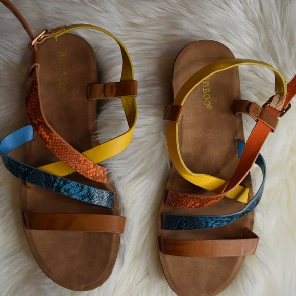 Bamboo Multi Snake Skin Sandals - Picture 3 of 4